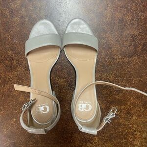 Gianni Bini Silver Ankle Strap Heels